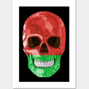 Belarus Flag Skull - Gift for Belarusian With Roots From Belarus Posters and Art
